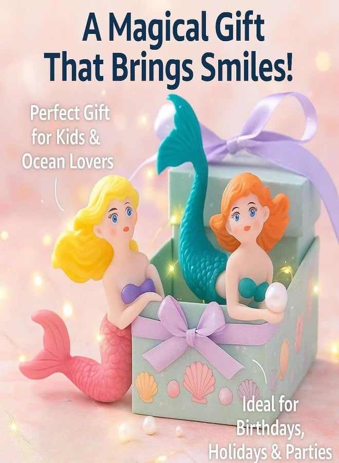 VAYINATO Curly Hair Mermaid Miniature Figurines - 2 Pcs Mermaid Decor for Crafts, Terrarium, Aquarium, Moss Landscape, Cake Decoration, Car Dashboard, Party Supplies & Gift - Image 5